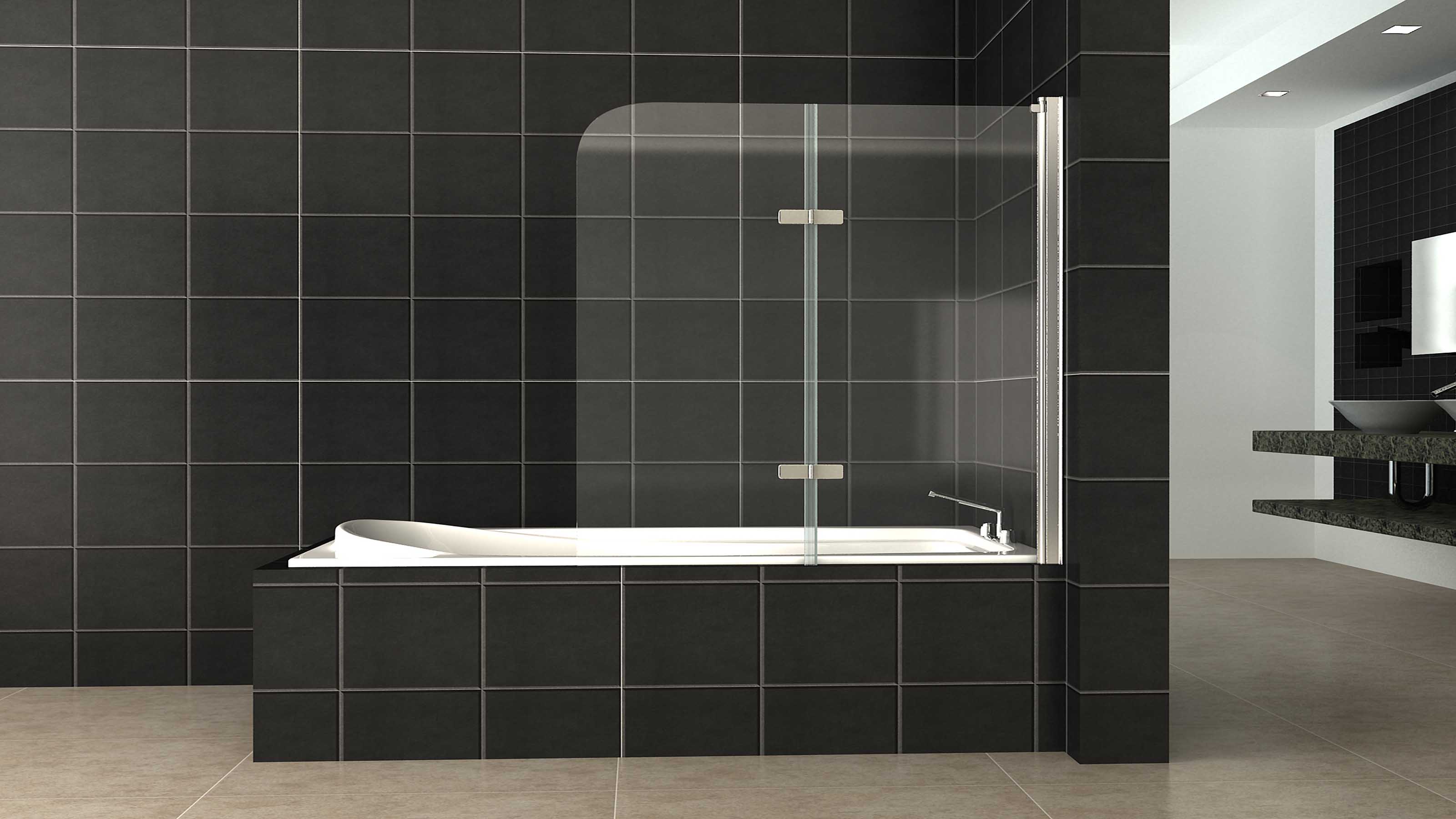 ALLURE™ - Frameless Shower Screen Panel - Over Bathtub - Highton - Supplied & Installed by - geelongsplashbacks.com.au